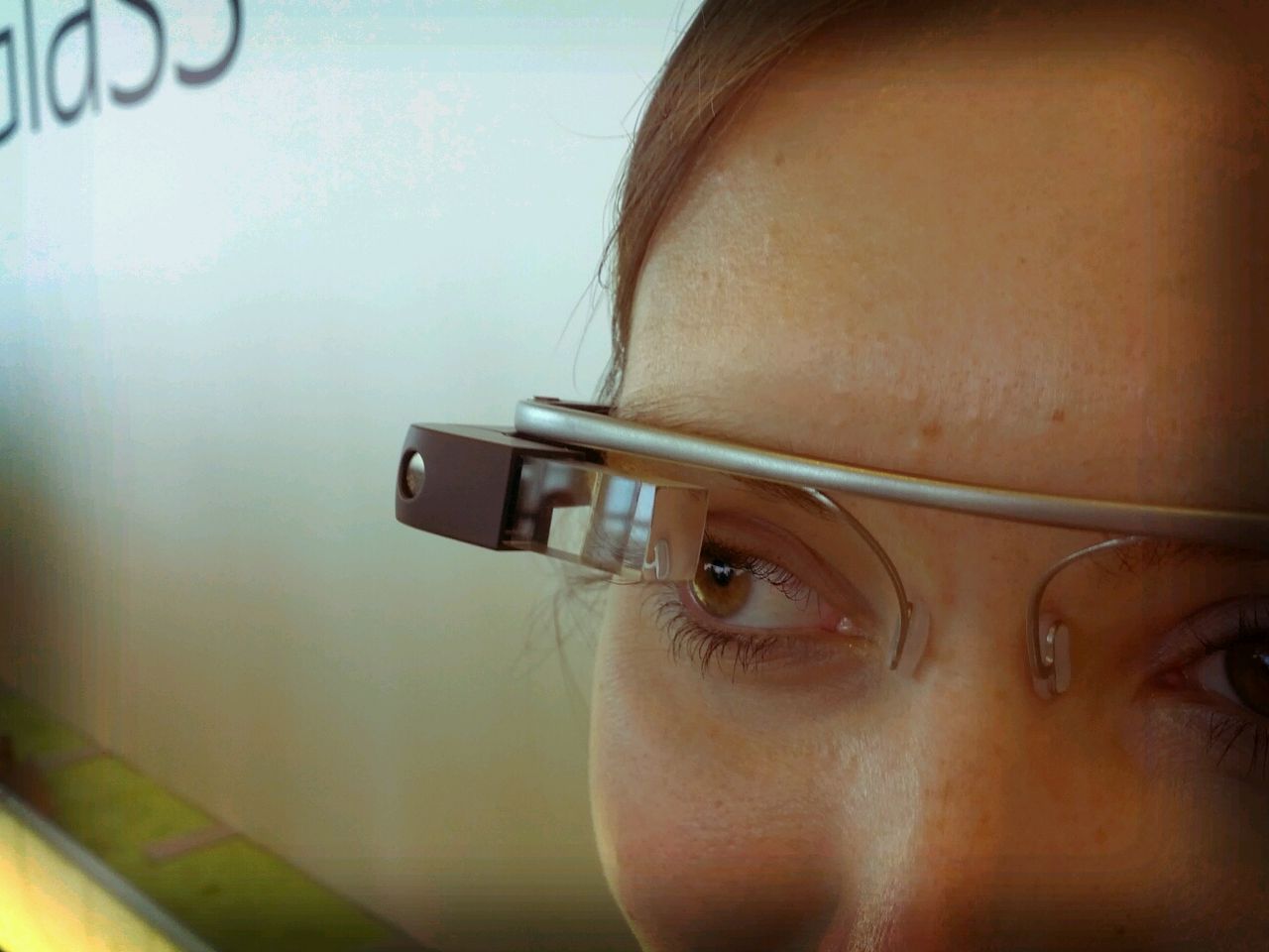 A Google Glass user