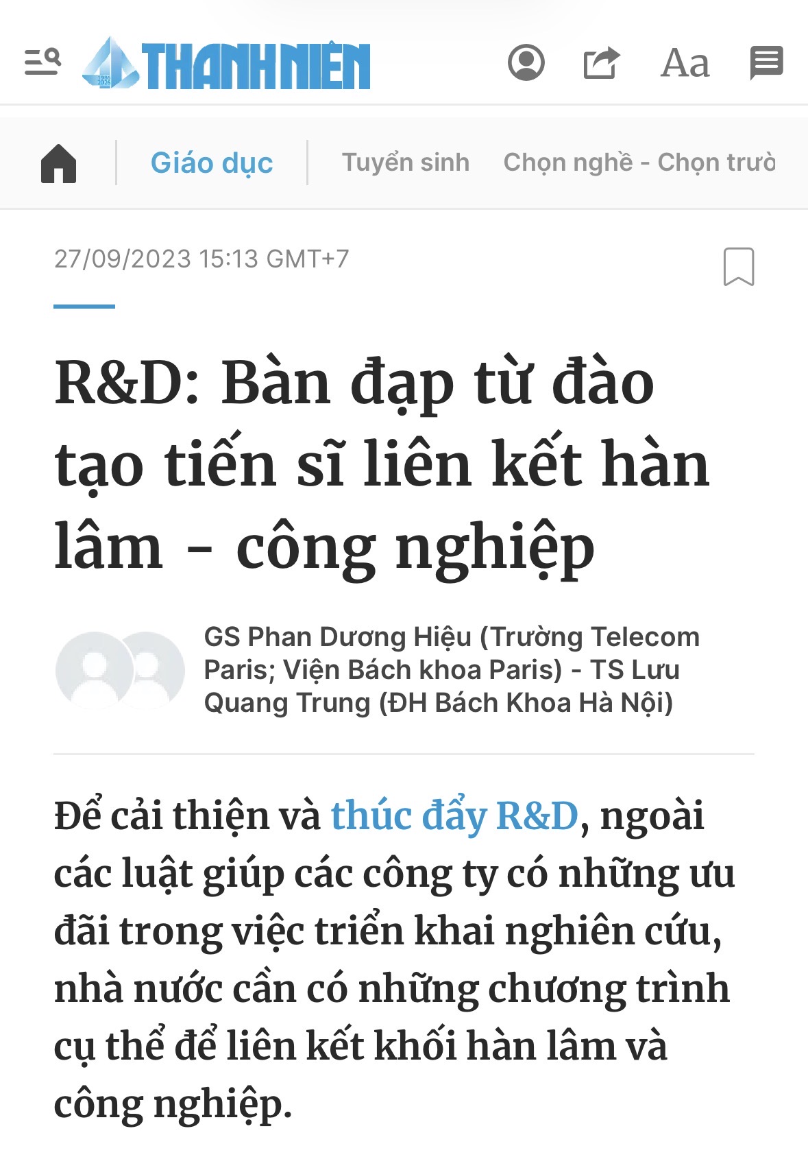 Ảnh bài Thúc đẩy R&D
