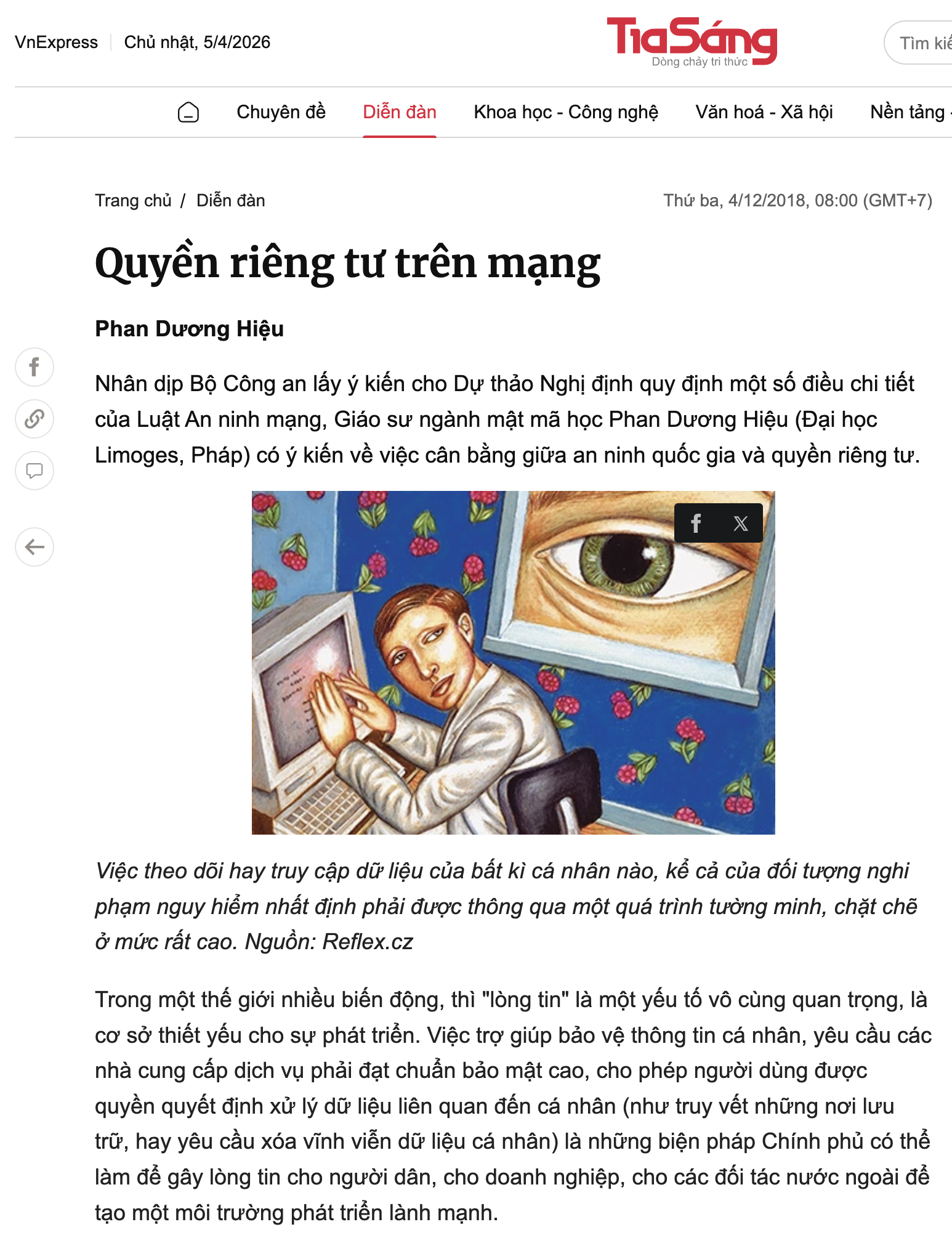 Ảnh bài Quyền riêng tư trên mạng