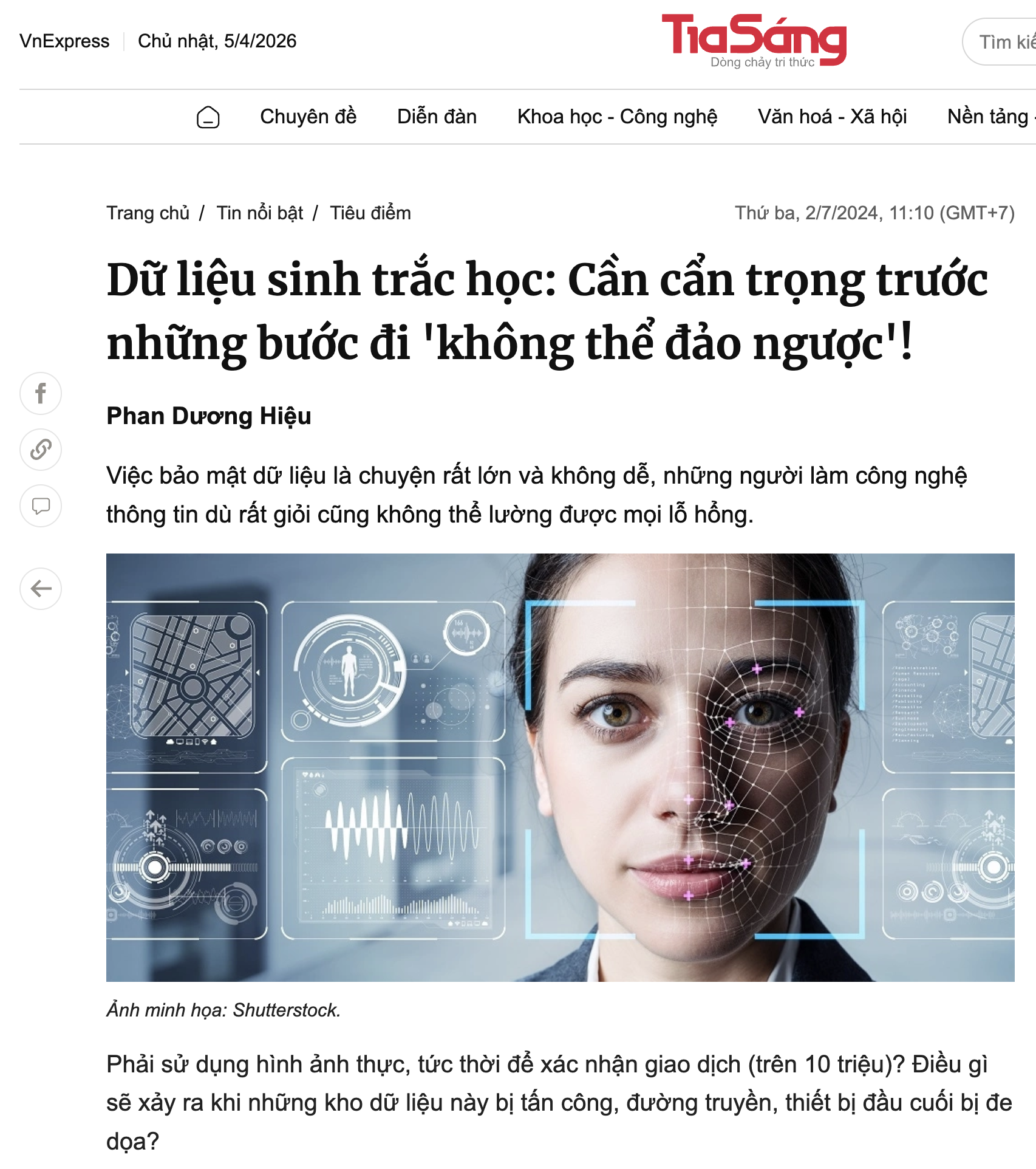 Ảnh bài Xác thực bằng dữ liệu sinh trắc học