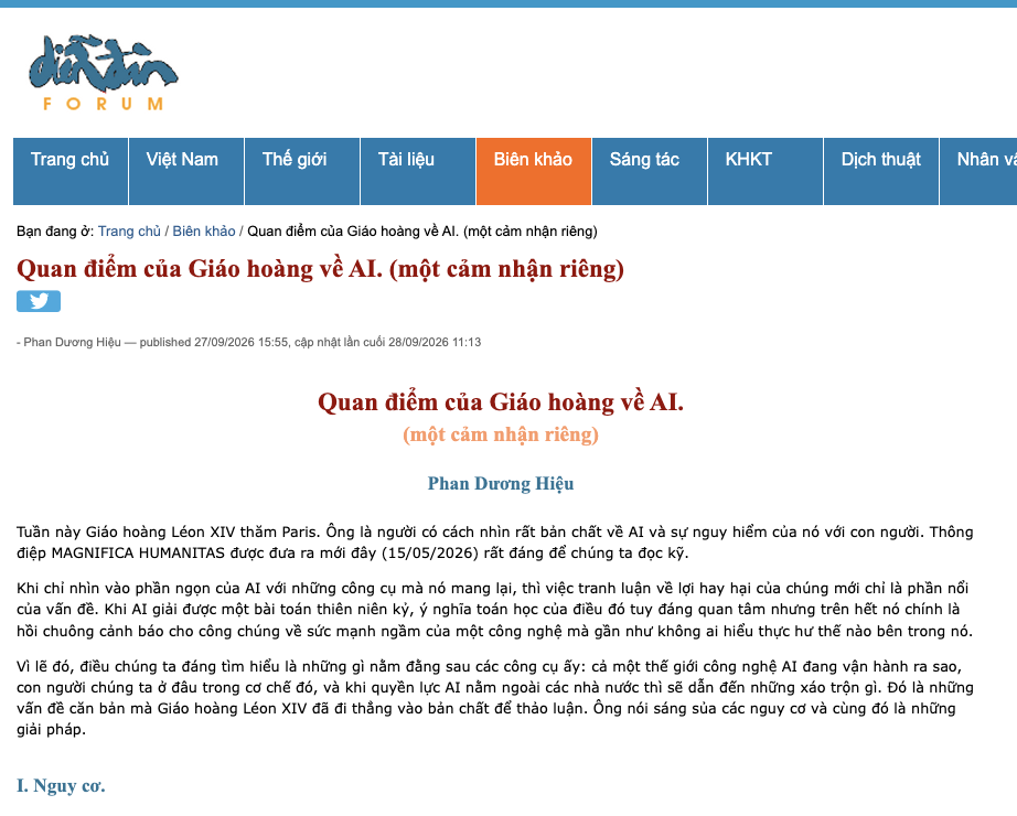 Ảnh bài Quan điểm của Giáo hoàng về AI