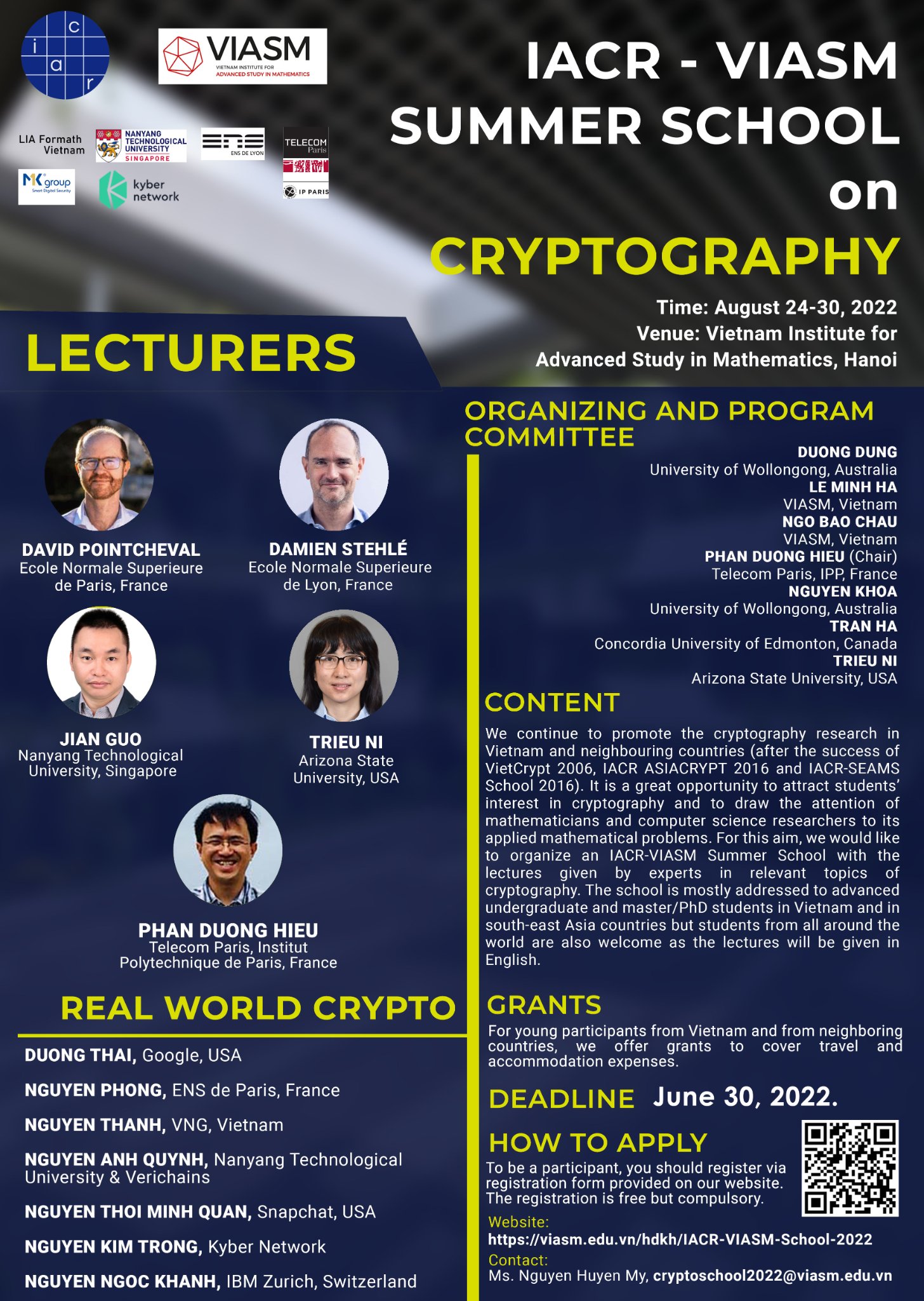 Poster IACR-VIASM Summer School on Cryptography 2022