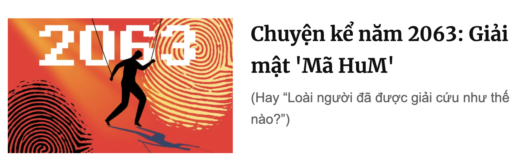Chuyện kể năm 2063: Giải mật Mã HuM
